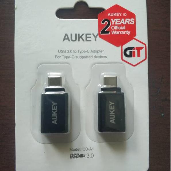 Terlaris ➩ Aukey Adapter USB 3.0 OTG to USB C Xiaomi Iphone Macbook Oppo Vivo Realme Asus Mi Redmi ✵