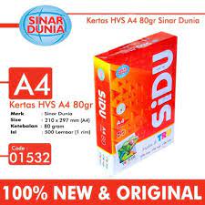 

Kertas HVS A4 80GR Sinar Dunia / Paper One / Copy Laser