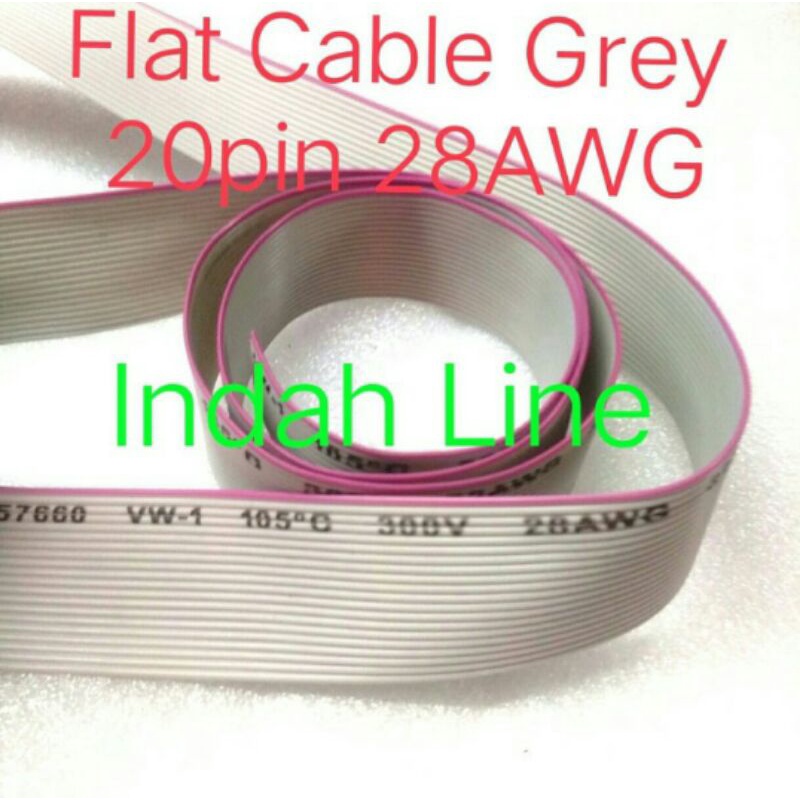 1m Flat Cable 20pin 28AWG 20 pin kabel 20pin 1 meter (kabel saja tanpa konektor)