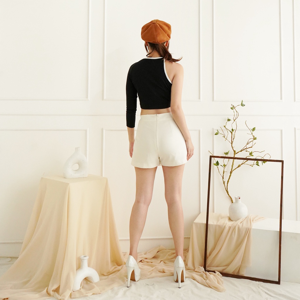 Korean One Longsleeve Crop Tank Top Lengan Panjang Kombinasi 166