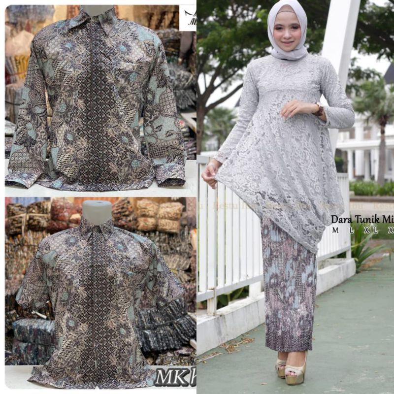 TUNIK BRUKAT MENCENG/SETELAN TUNIK BRUKAT/COUPLE TUNIK /COUPLE KEBAYA