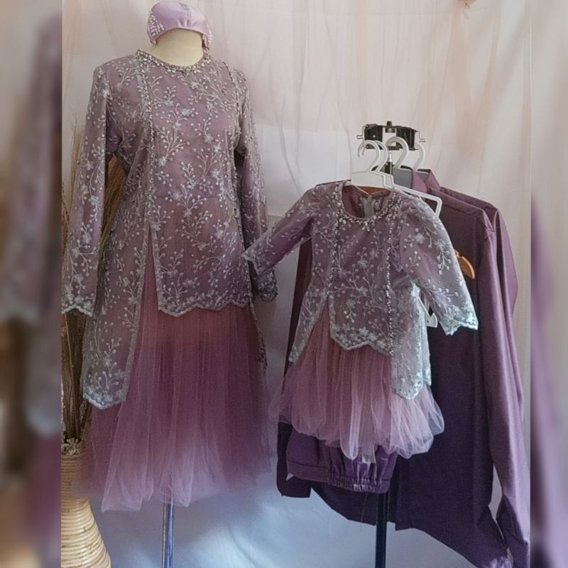 couple keluarga tunik brokat