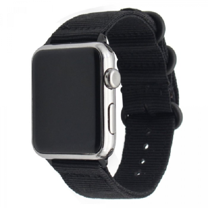 Tali Jam App Watch Premium Woven Nylon Buckle Strap 38mm BlAck