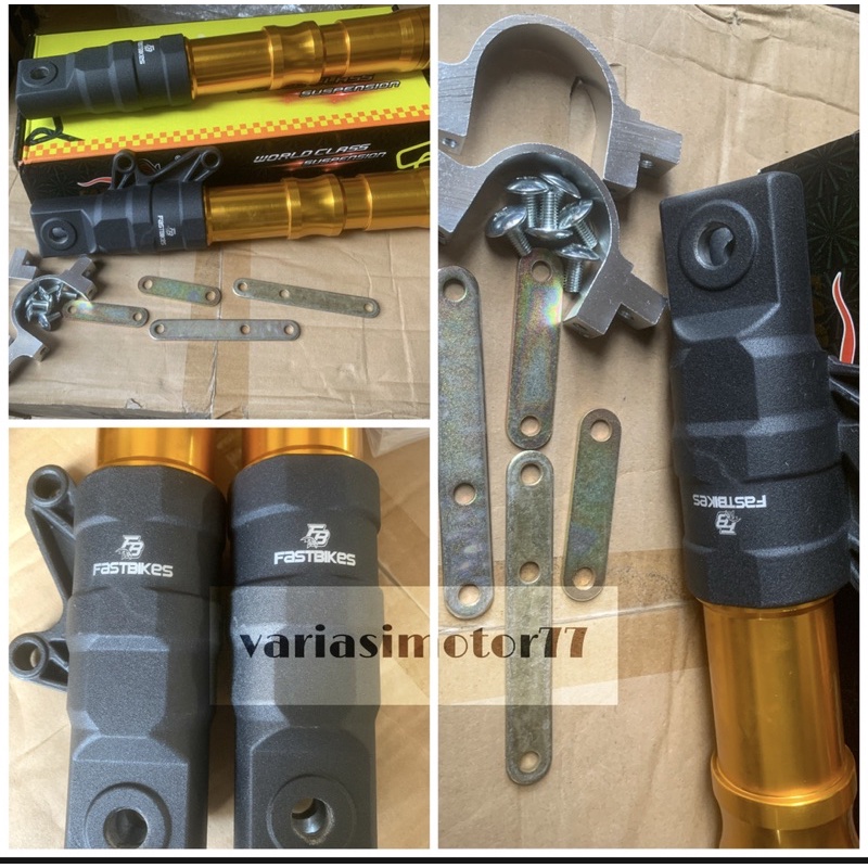 BOTTOM SHOCK TABUNG DEPAN FB RACING VARIASI VIXION OLD LAMA BARU NEW PLUS BREKET KLEMAN SPAKBORD CNC