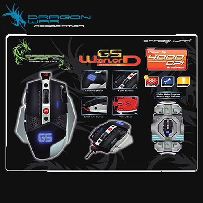 DRAGONWAR ELE G5 WARLORD Blue Sensor Gaming Mouse