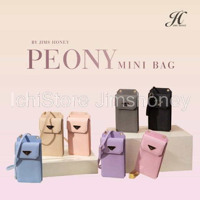 Tas HP Trendy Selempang Wanita Jimshoney Peony Minibag Tali Panjang Simple Asli Original Import Terb