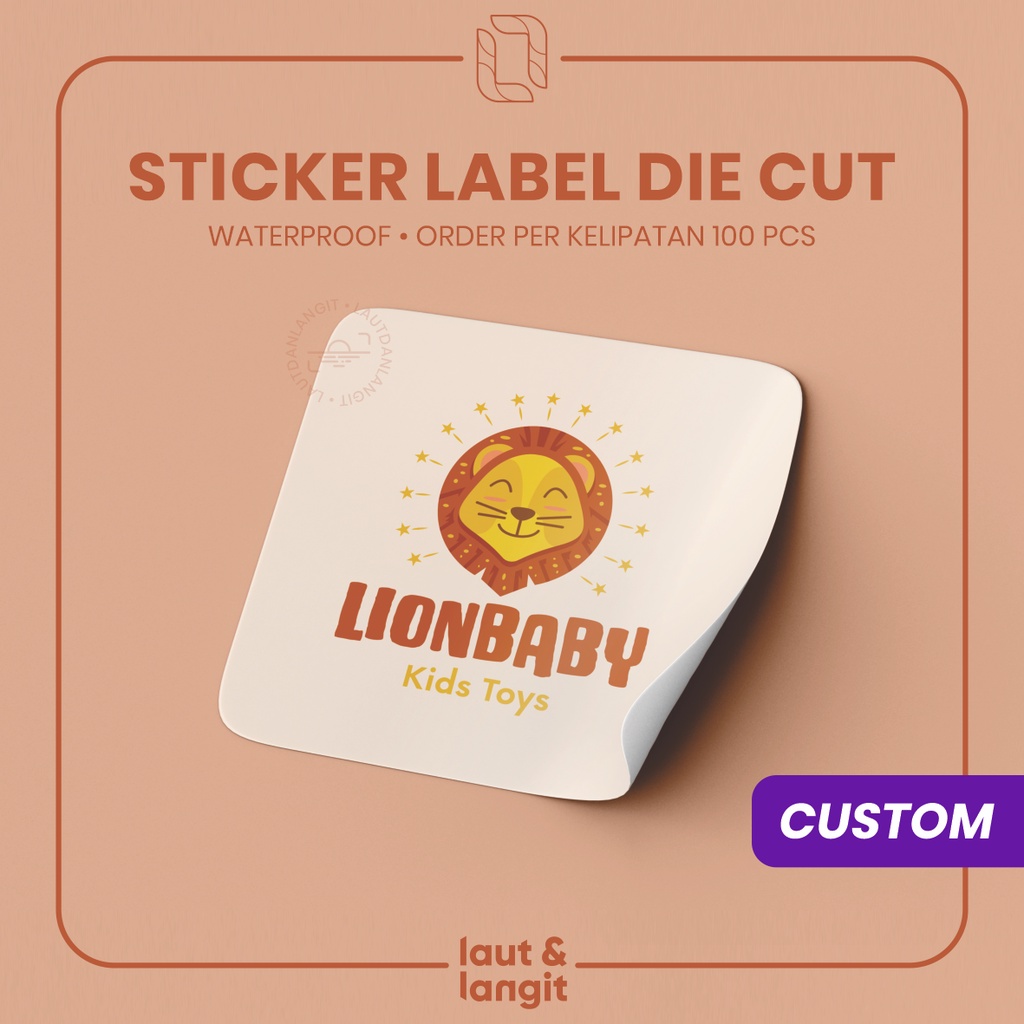 

Stiker Label Vinyl Die Cut Waterproof Cutting Logo Cetak Sticker Olshop Makanan Minuman Nama Custom
