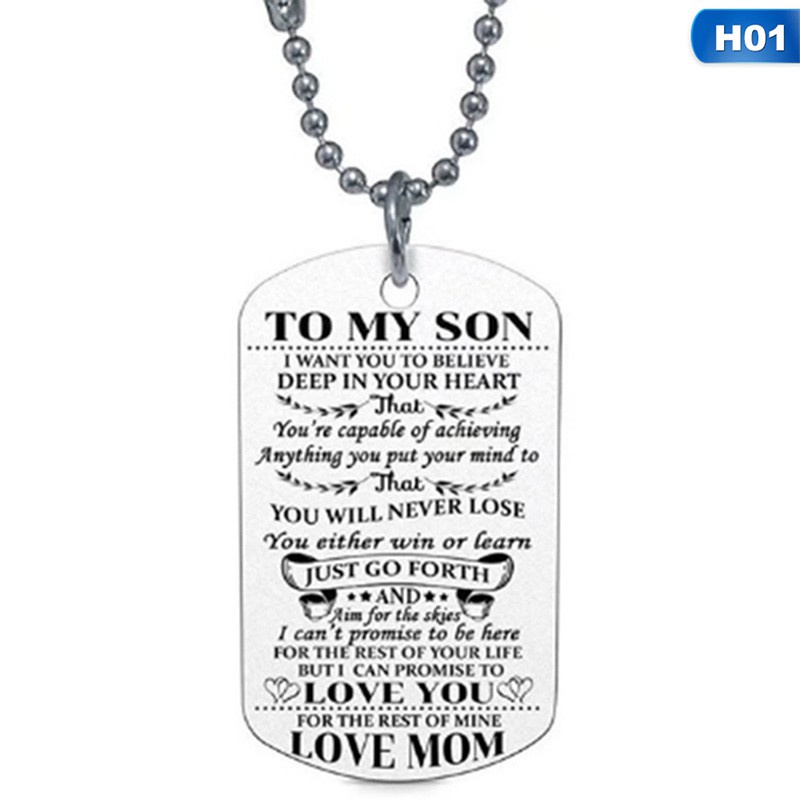 To My Son Daughter I Want You To Believe Love Dad Mom Dog Tag Necklace