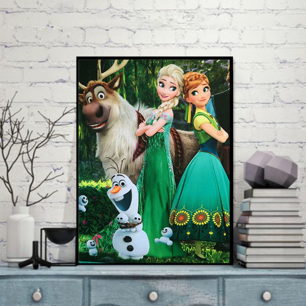 Lukisan Diamond 5d Dengan Gambar Kartun Frozen Untuk Hiasan Dekorasi Rumah Shopee Indonesia