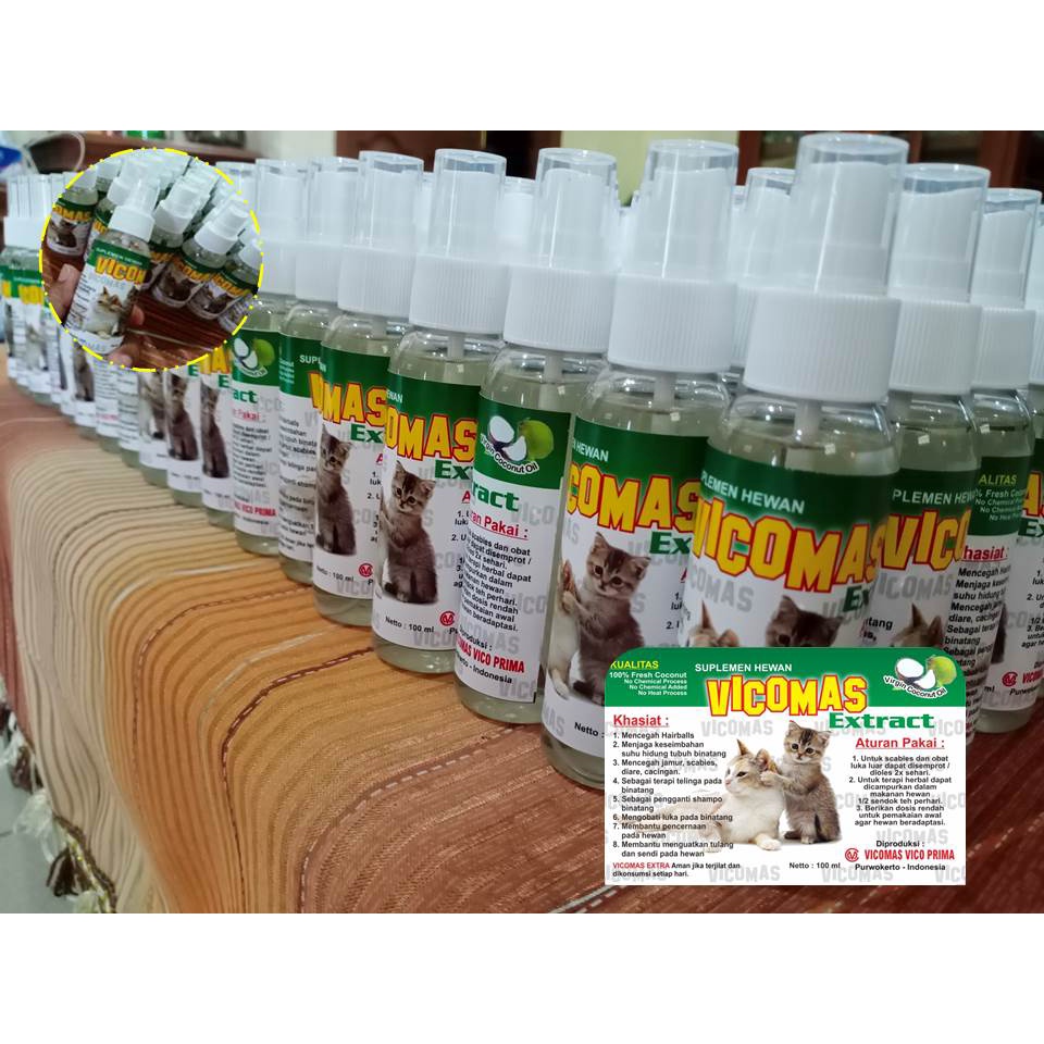 Obat Kucing Anggora Patah Tulang | Vco Vicomas Extract Spray 100ml