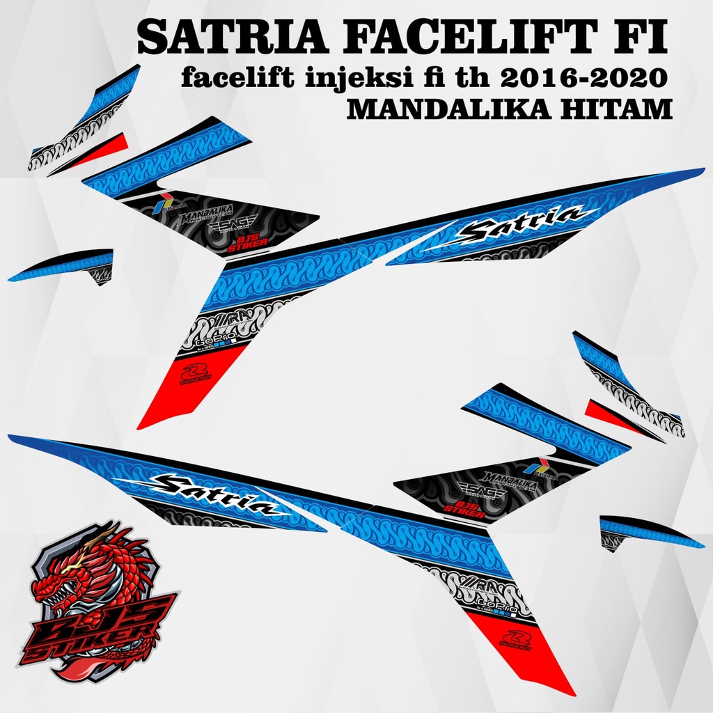 Striping satria fu injeksi- Stiker Decal satria injeksi satria fi satria 2016 - 2020 mandalika hitam