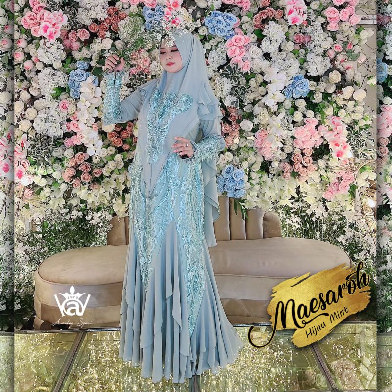 Gamis Syar'i Maesaroh Mint Limited Edition By Aurakay