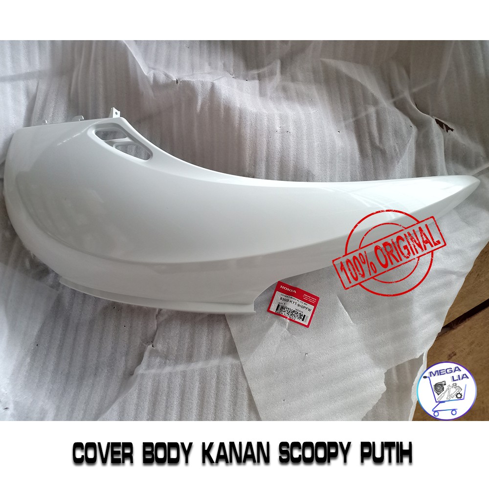 Cover Body Kanan Scoopy Putih 100% ORI HONDA. 83500-KYT-940PFW