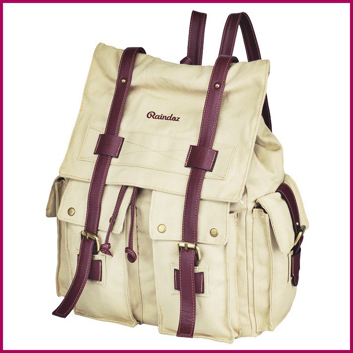 ✅BEST ITEM✅ Tas Ransel Backpack Punggung Fashion Wanita Perempuan Cewek Cream Krem Raindoz RRH017H