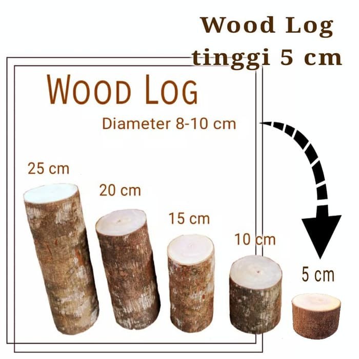 WOOD LOG TINGGI 5 CM DIAMETER 8-10 CM