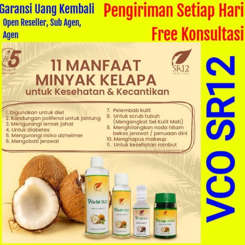 Vco Sr12 Vico Sr12 Bpom Virgin Coconut Oil Vico Cair Sr12 Minyak Kelapa Bpom 60 Ml Indonesia