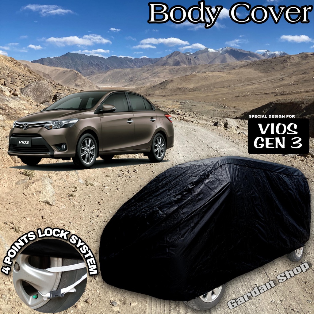 Sarung Mobil VIOS GEN 3 Hitam POLOS Body Cover Vios Gen 3 Full Black