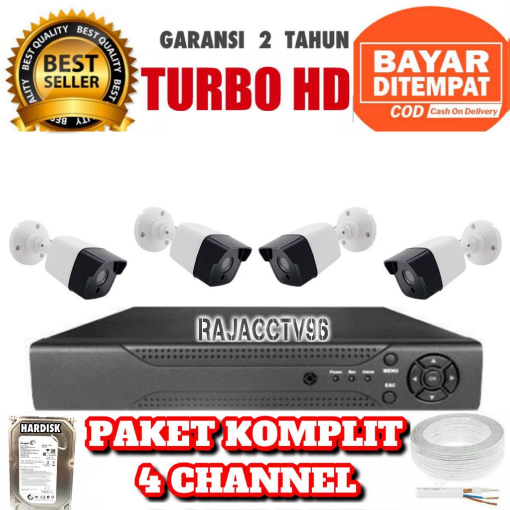 PAKET CCTV 4 CHANNEL 4 CAMERA 4 CHENEL 4 KAMERA 5MP 1080P IC SONY TURBO HD KOMPLIT TINGGAL PASANG