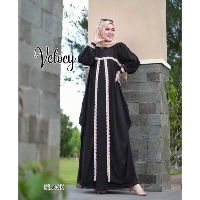 VELOCY gamis pesta mewah gaun walimatul bridemaid seragam lebaran casual gamis