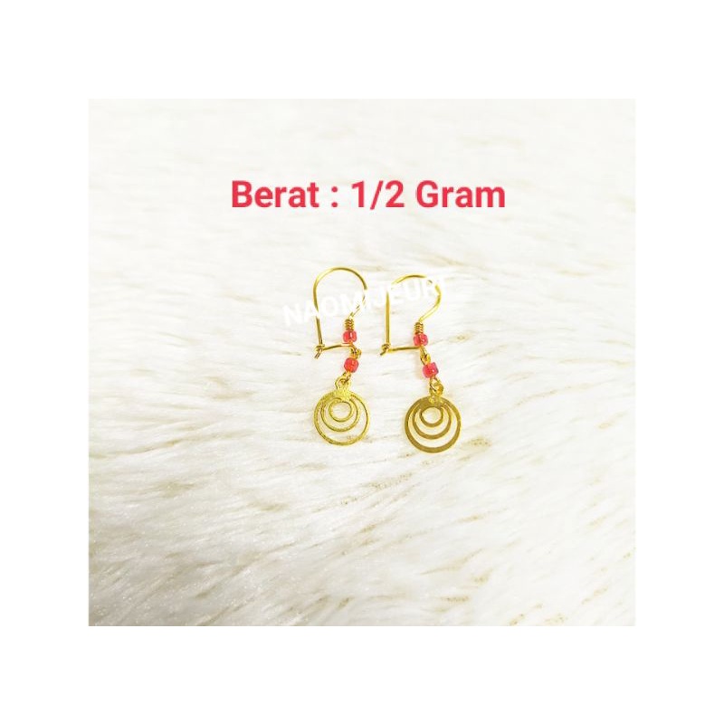 ANTING BULET SUSUN EMAS MUDA SETENGAH GRAM