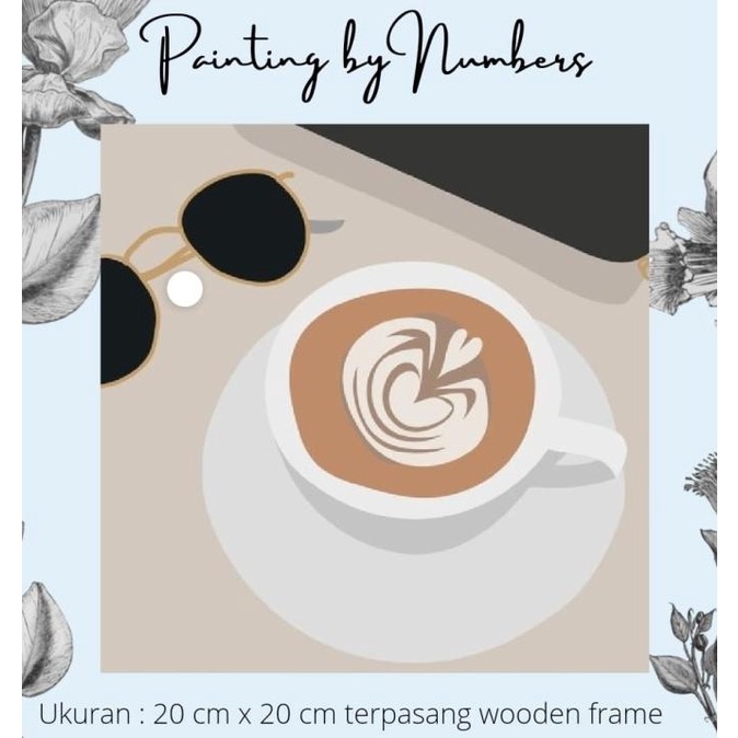 

DIY painting by number 20x20cm kerajinan tangan - CAFE TIME