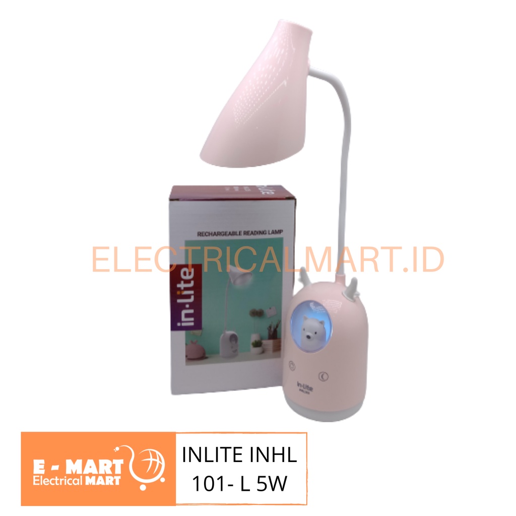 INLITE Lampu Meja LED  INRL335 Reading Lamp Rechargeable + Lampu Tidur