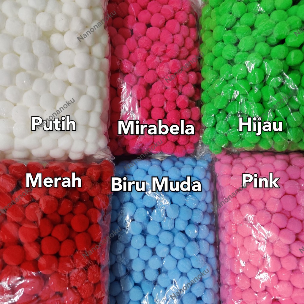 [100 pcs] Pompom HALUS 1,5 cm Bola Bulu Craft