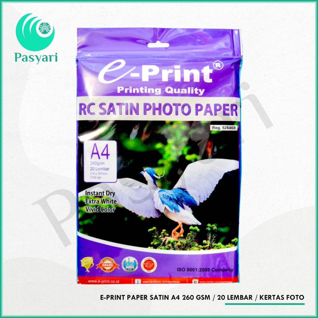 

E-Print Paper Satin A4 260 Gsm / 20 Lembar / Kertas Foto