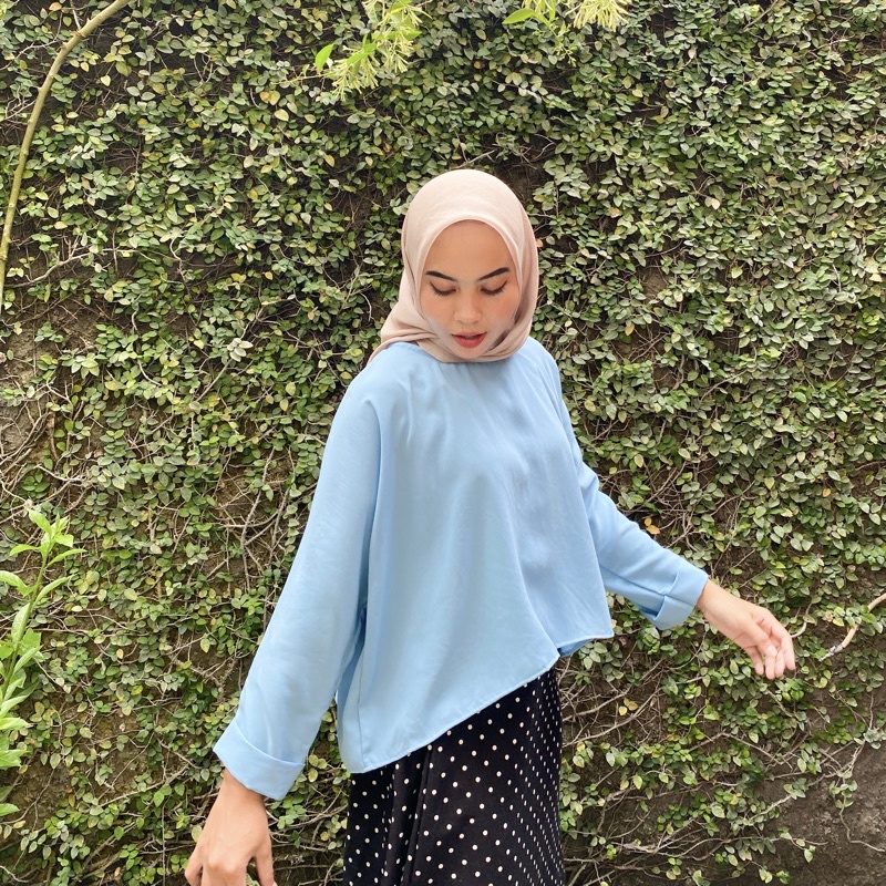 daniella crop top // atasan lucu // baju atasan wanita // luna crop top // stacy crop top-Aqua