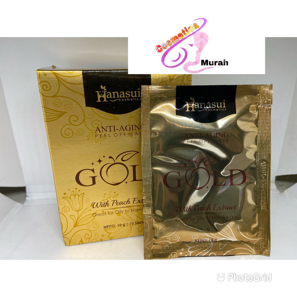 Harga per sachet - hanasui peel off mask gold / masker hanasui gold anti aging peel off mask