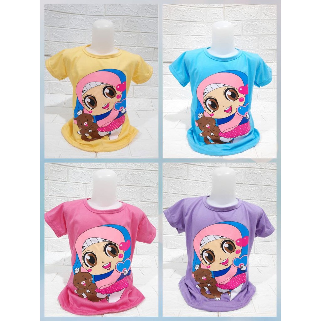 JNY.CO Kaos Anak Perempuan Hijab/Jilbab S-XXL Umur 1-10 Tahun