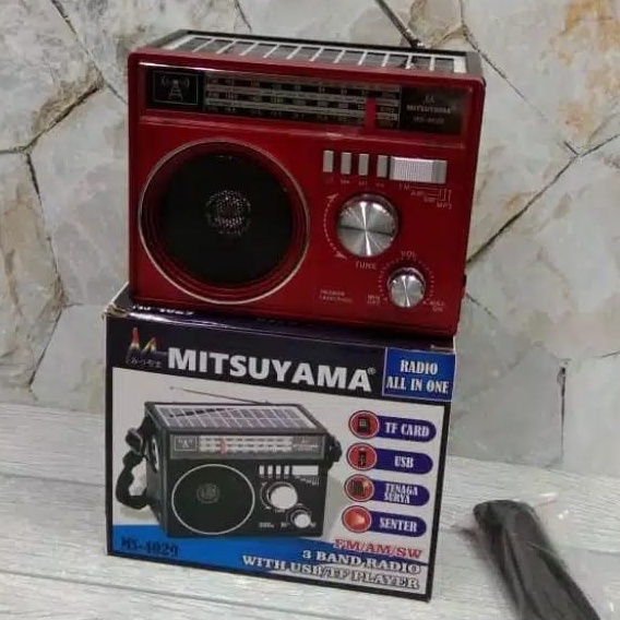 COD RADIO SPEAKER ALL IN ONE SOLAR PANEL MITSUYAMA MS-4029 FM/AM/SW/ 3 BAND RADIO WITH USB/TF PLAYER// RADIO 3 BAND MITSUYAMA MS-4029