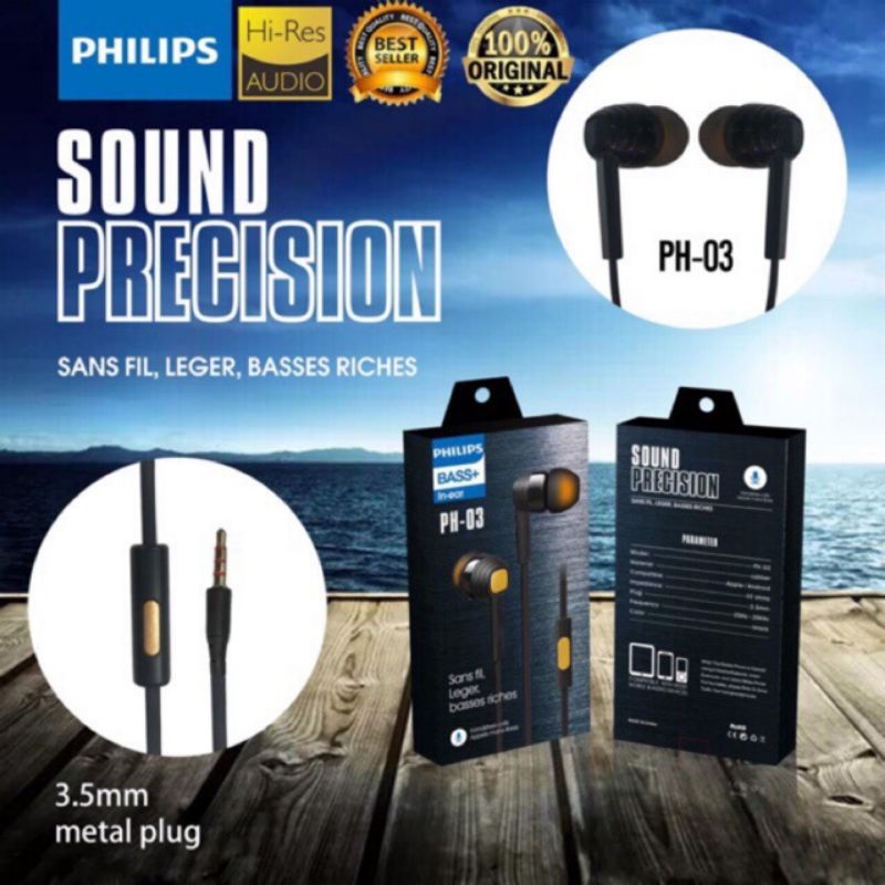 Handsfree Headset Philips Bass Earphone PH-03  Handset Handsfree Philips Earphone PH-03