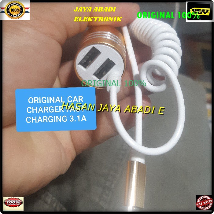 J31 ADAPTOR MOBIL SPIRAL CAR CHARGER SPRING 3A USB SUPER FAST CHARGING ADAPTIVE TRAVEL ADAPTER SAVER CAS CASAN AKI ACCU AC DC CHARGE ANDROIT HANDPHONE TC QUICK ALI ORIGINAL 2IN1 BISA SEGALA JENIS GADGED USB POWER ADAPTER MOBIL BISA KESEMUA MEREK