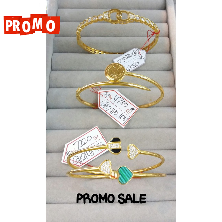 Gelang bangle oval promo kadar 375 8karat fashion wanita dewasa