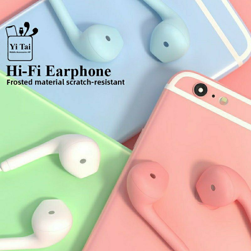 HEADSET EARPHONE MACARON EXTRA BASS MURAH JACK 3,5 MM YITAI-19 UNIVERSAL HP PHONE |2067