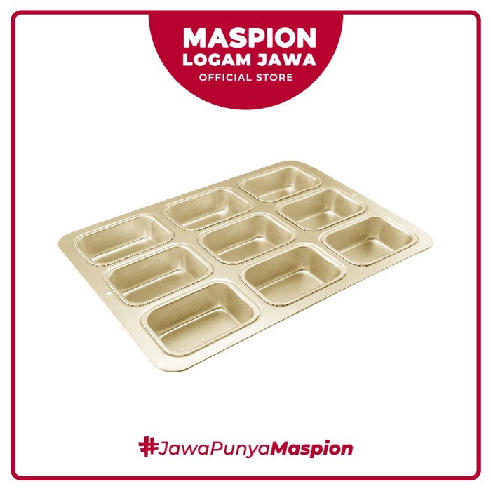 MASPION Cetakan Kue Petite Loaf Pan 9 Cup  - Aluminium Anodize