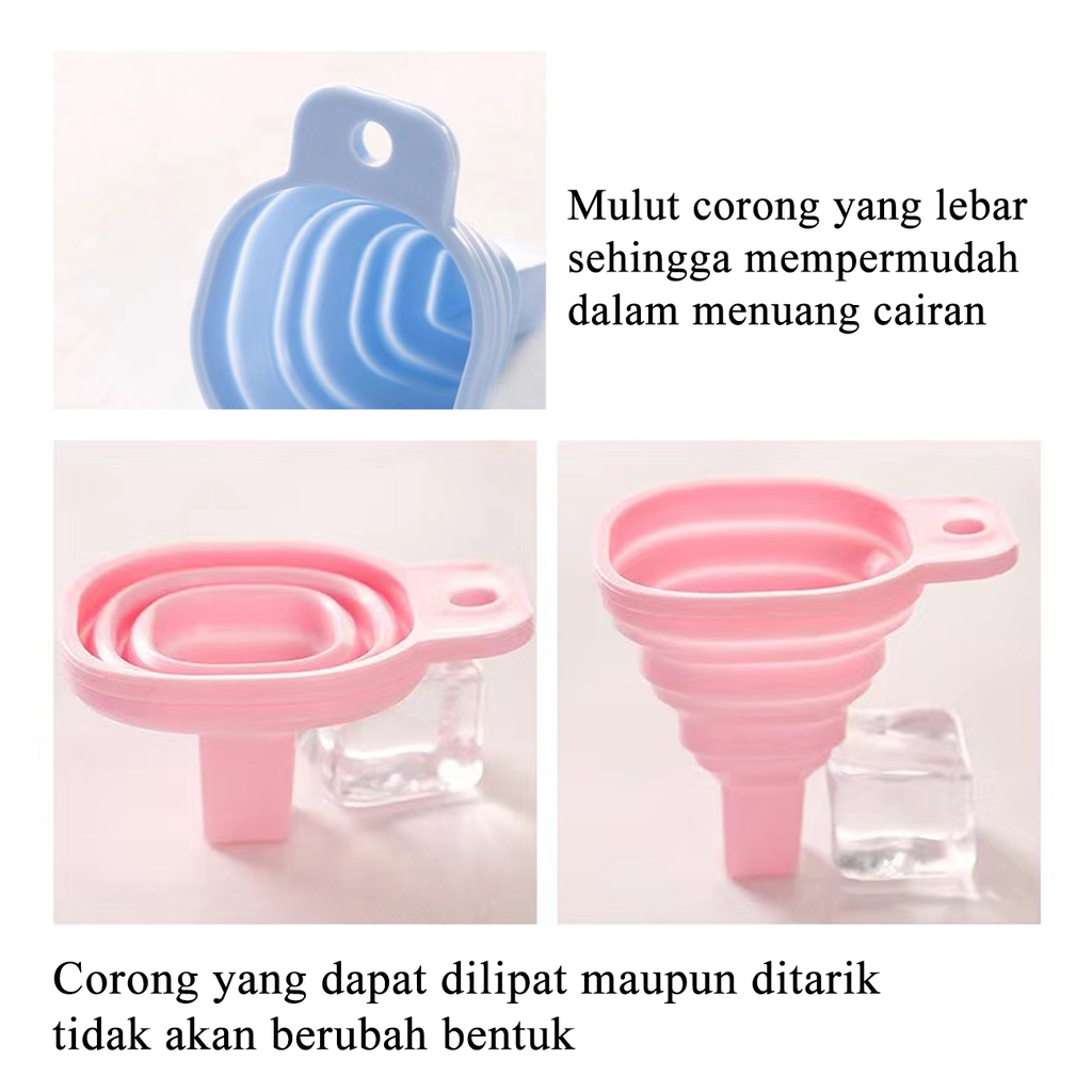 [1KG 65PCS] LBS Corong Silikon Air Minyak Lipat Portable Plastik Silikon