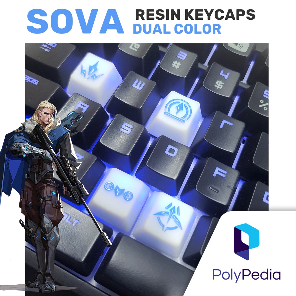 Valorant Sova Resin Keycaps Dual Color