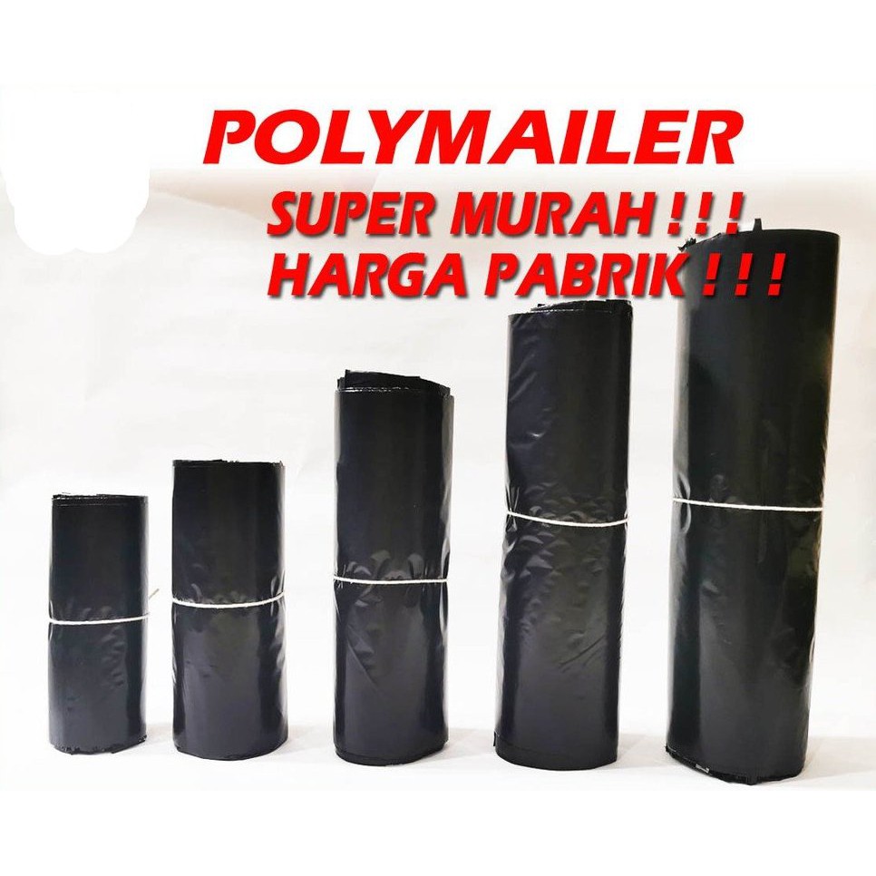 20x40 CM PLASTIK PACKING POLYMAILER PE BUNGKUS BARANG OLSHOP ONLINE SHOP KANTONG PLASTIK HITAM