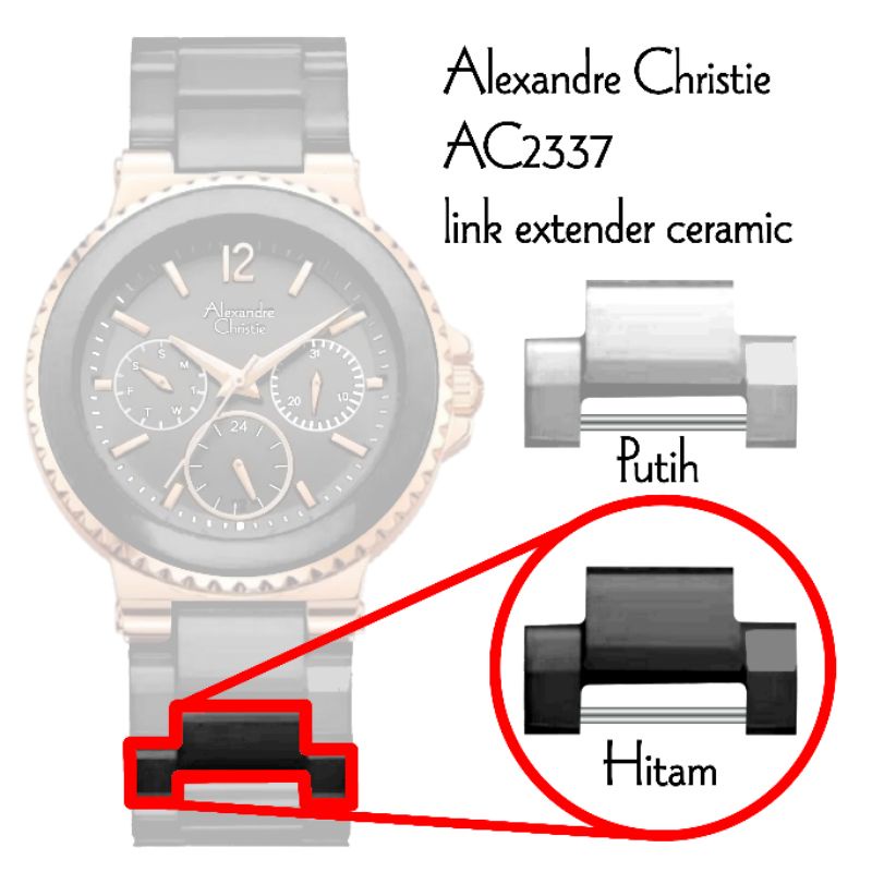 AC 2337 link sambungan tali ceramic Alexandre Christie ac2337