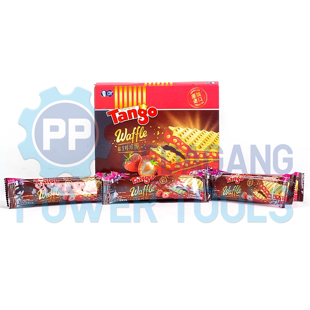 TANGO 1 BOX WAFER RASA STRAWBERRY WAFFLE CRUNCH RENYAH SNACK IMPOR
