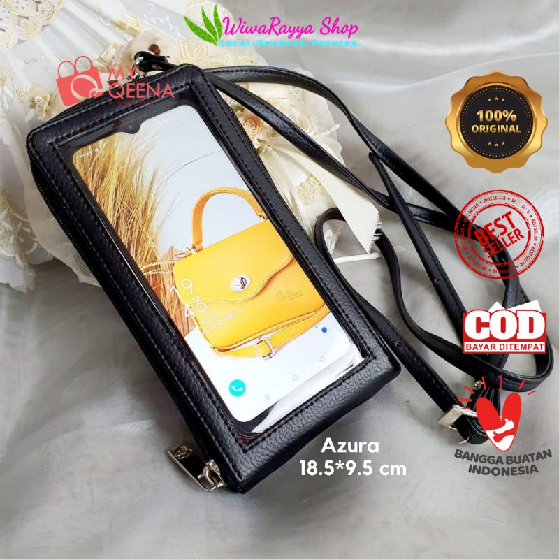 Tas Dompet Wanita Azura Original My Qeena untuk HP dan Uang Selempang Wanita dan Pria