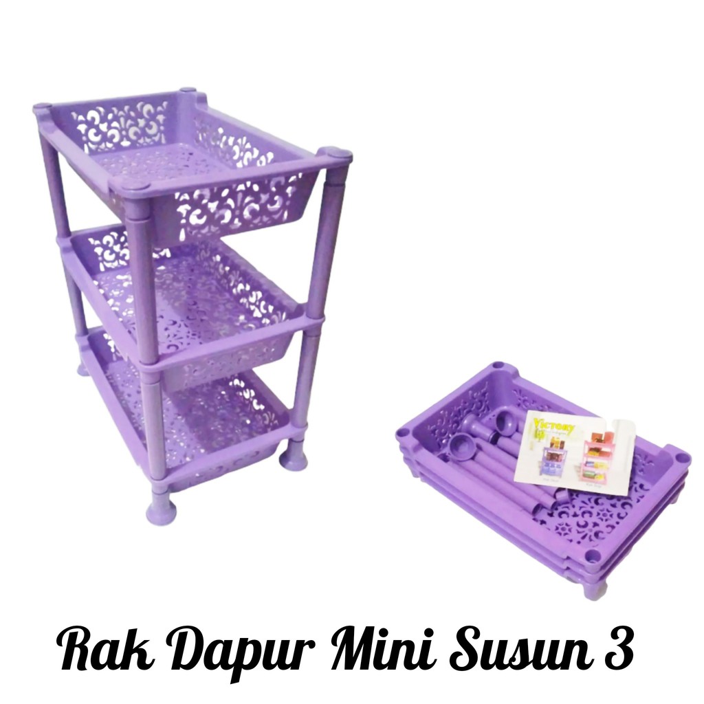  RAK  DAPUR MINI SERBAGUNA RAK  PIRING  PLASTIK  3  SUSUN  