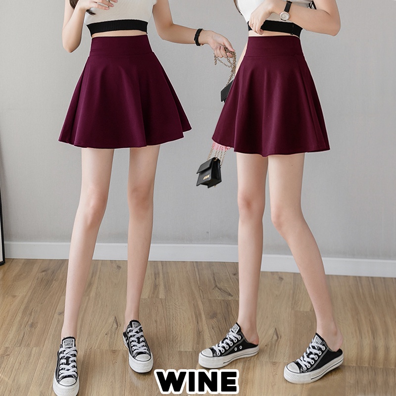 KARAKOREA 806 Bubble Flare Skirt (With Inner Pants) /Scuba Premium/Rok wanita mini ada /Rok payung/Rok Lebar/Rok Scuba/Rok Import/Rok Midi/Rok polos/Rok hitam/Rok korea/Rok Pendek