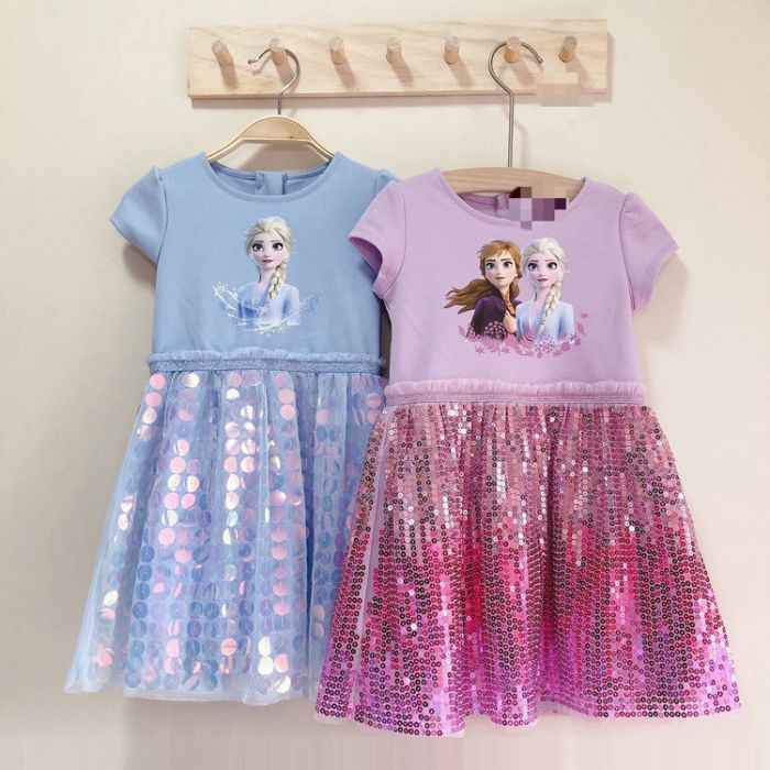 AS Dress anak Casual Frozen Sequin Import