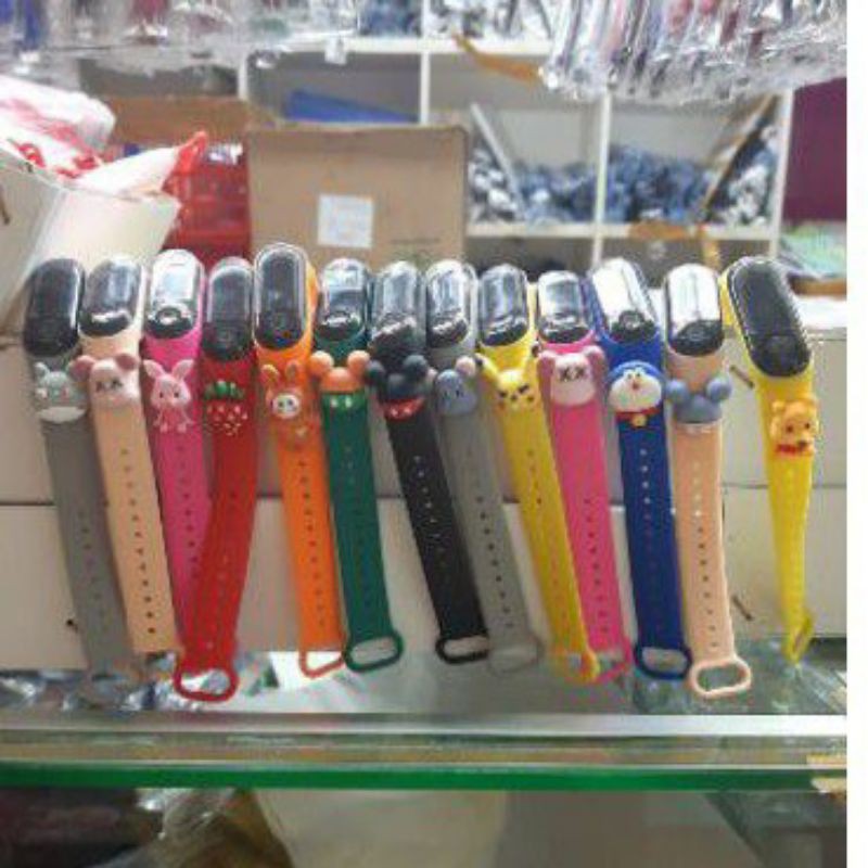 (Grosir)Jam Tangan Anak&quot; Karakter Led Merah Strap Rubber(Terima Cod)