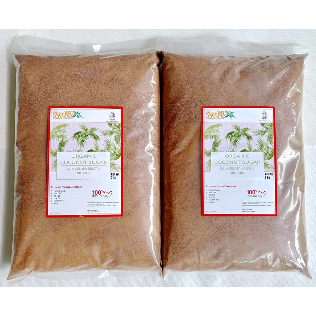 

Gula Kelapa Kristal Organik 3 kg Twin Pack - 2 Pack Gula Kelapa Kristal Organik 3 kg
