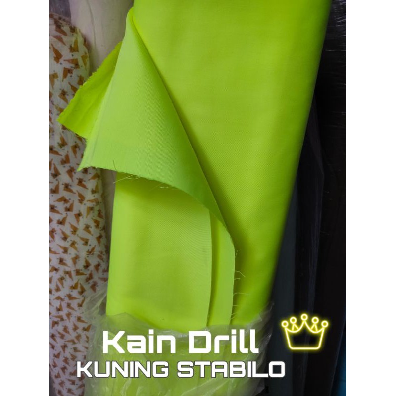 

BAHAN KAIN DRILL KUNING STABILO GULUNGAN YARD