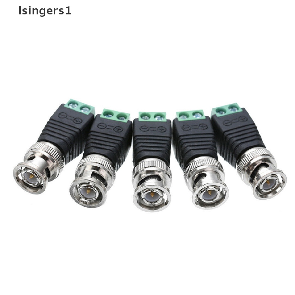 (lsingers1) Adapter Konektor Kabel Coax CAT5 Ke Coaxial BNC 10 Male Untuk Kamera CCTV